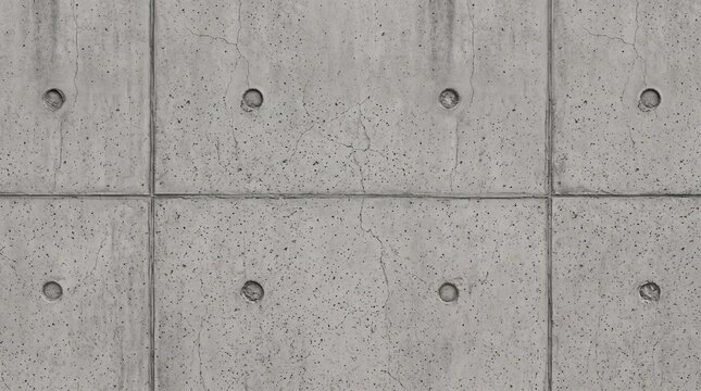Exposed Concrete Wall Texture with Tie-Hole Marks and Architectural Grid