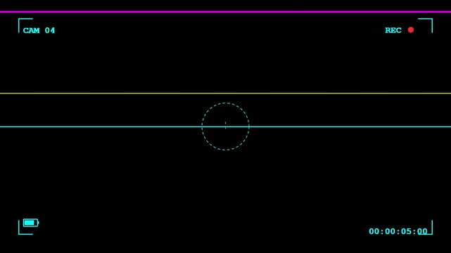 CCTV Camera overlay Cyan Battery HUD Cyberpunk Grid Surveillance Tech HD