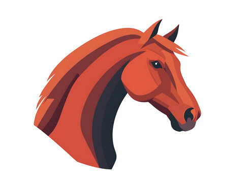 Horse illustration, flat vector cartoon horse character isolated on white background