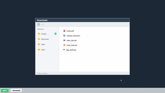 Ui animation of digital file management and folder organization. 4K Video