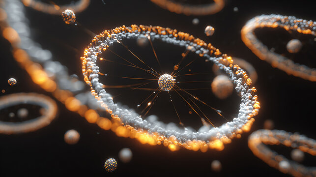 Molecular Structure with Glowing Nodes