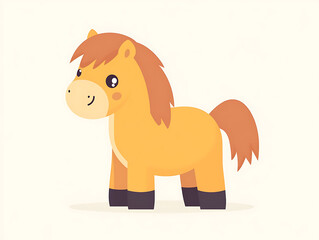Obraz premium Horse illustration, flat vector cartoon horse character isolated on white background