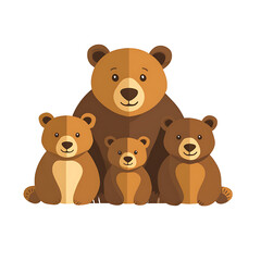 Obraz premium ute bear cartoon character illustration in flat vector style, adorable woodland animal isolated on white background
