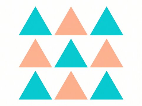 Minimalist Geometric Cyan Turquoise And Peach Orange Triangle Grid Background