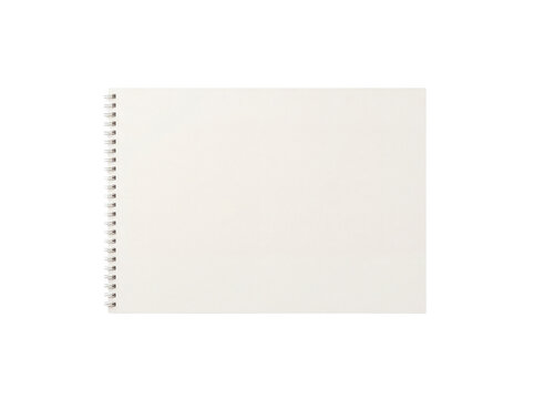 Blank spiral notebook with white paper isolated on transparent background