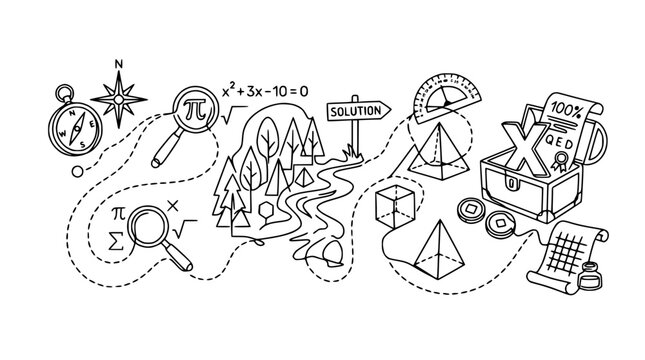 Math Adventure Map: Discovery, Solution, and Geometry Elements