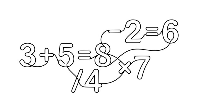 Handwritten Math Equations and Calculations on Transparent Background