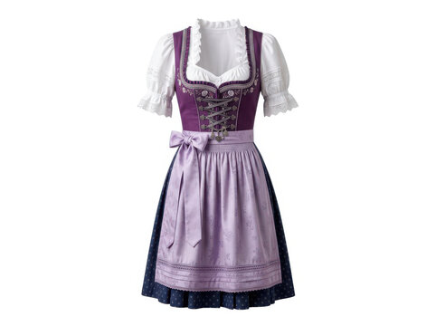 Purple and light lilac traditional german dirndl dress for women for oktoberfest