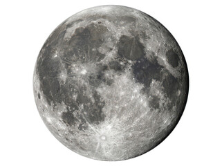 Naklejka premium Full moon glowing in the night sky showing detailed craters and surface texture