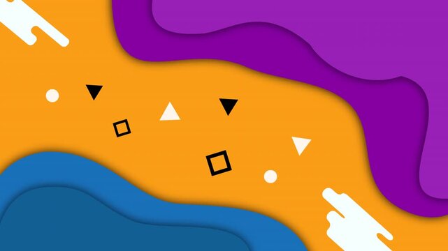 Colorful Paper Cut Abstract Fluid Wave Motion Background Loop