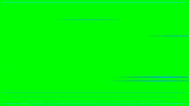 Abstract background with horizontal motion blur lines on a vibrant green screen.