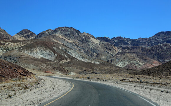 The curve of scenic loop - Death Valley National Park, California