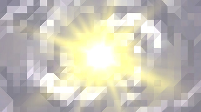 An abstract geometric background features a vibrant central light burst set against a detailed grayscale mosaic pattern ideal for modern digital design