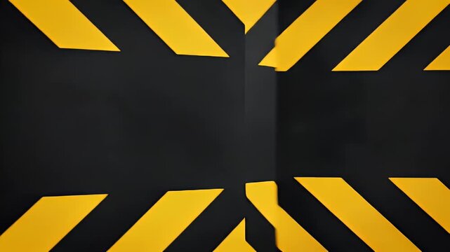 Warning Hazard Stripes Background with Black Copy Space - Industrial Safety Signage Pattern