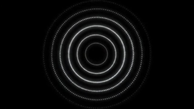 Abstract concentric circle design calming light swirl pattern on dark background, science technology inspired, mesmerizing visual evoking focus, ripple light background design