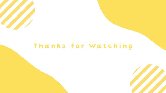 Thanks for Watching 動画用エンドスクリーン：流体と斜線の円形アニメーション 黄色