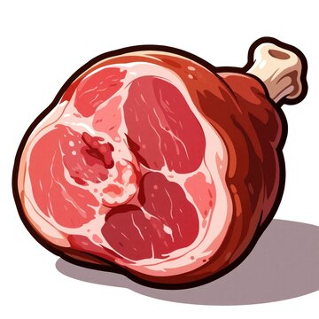 Juicy raw pork leg with bone. Prepare for grilling or cooking. Fresh meat ingredient for delicious meal. Culinary art inspiration. Protein rich food.
