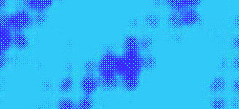 Blue pixelated bitmap gradient with 8-bit dither and subtle glitch texture. Retro digital vector background for gaming banners, technology graphics, cyberpunk posters, and modern media.