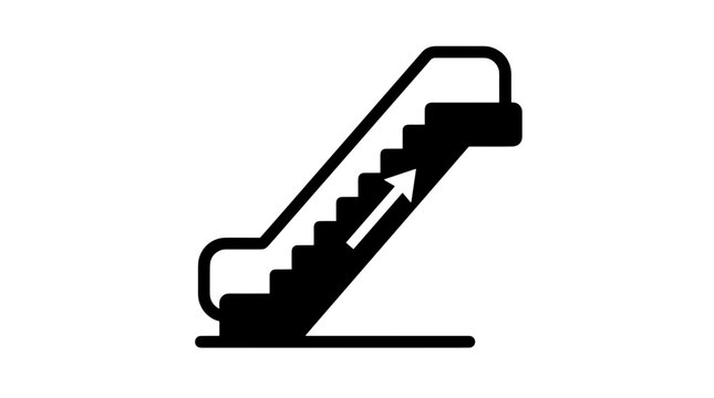 Escalator icon with upward arrow