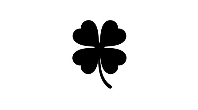 Black four leaf clover symbol