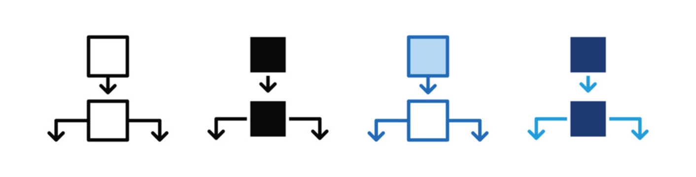 Flowchart  Icon Collection With Multiple Styles