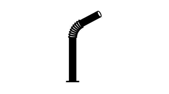 Black drinking straw icon