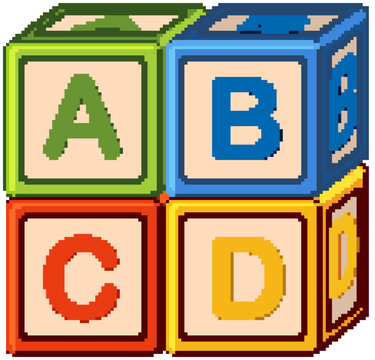 Colorful Alphabet Toy Blocks Arranged in a Square Frame