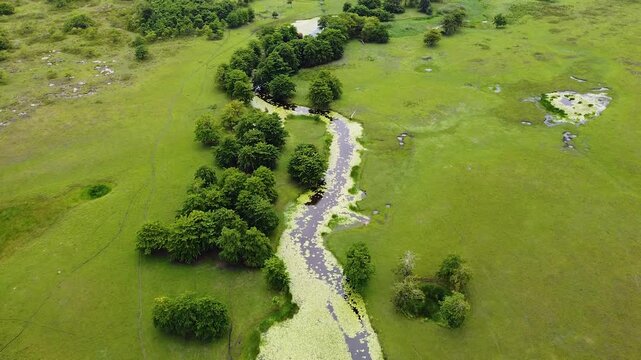 Aerial rising over Nino Konis Santana National Park in Lautem District, Timor-Leste, Southeast Asia