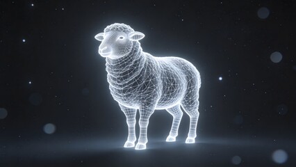 Digital sheep in starry space