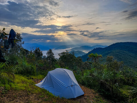 Tak Province, Thailand, Octobet 13, 2025 : LERKWADOR Mountain or Mountain of Faith view at Mae Wa Luang, Tha Song Yang District, Tak,Thailand