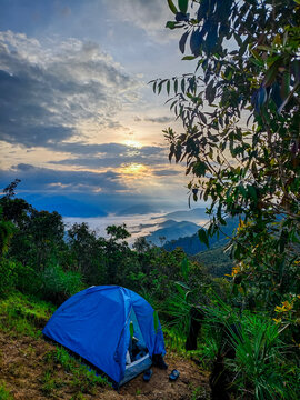 Tak Province, Thailand, Octobet 13, 2025 : LERKWADOR Mountain or Mountain of Faith view at Mae Wa Luang, Tha Song Yang District, Tak,Thailand