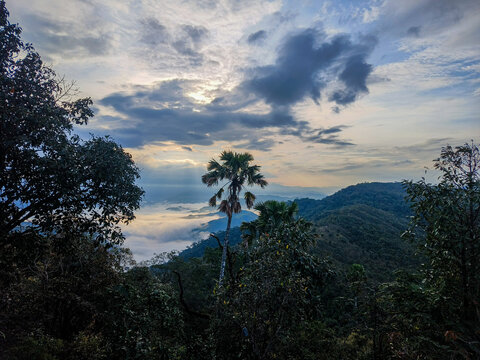 View on the top of Lerkwador Mountain, Tha Song Yang District, Tak, Thailand