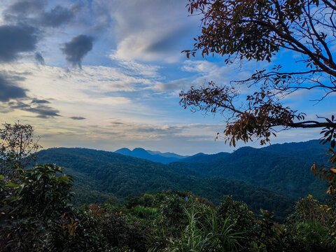 Tak Province, Thailand, Octobet 13, 2025 : LERKWADOR Mountain or Mountain of Faith view at Mae Wa Luang, Tha Song Yang District, Tak,Thailand