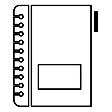 black notebook isolated on white background
