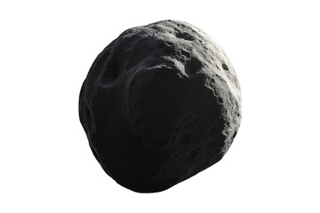 Fototapeta premium Dark irregular asteroid rock with cratered surface
