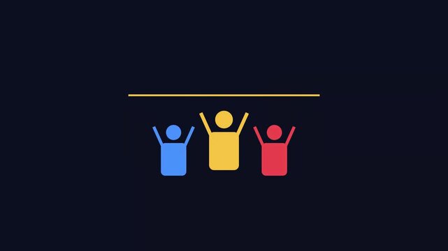 Winner Podium Celebration Animation with Gold Trophy and First Second Third Place