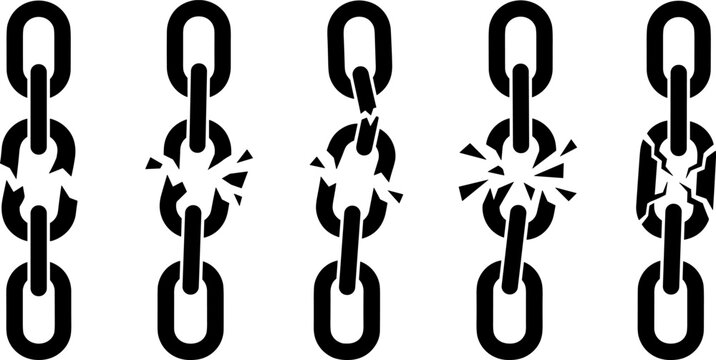 Broken chain icons in different styles