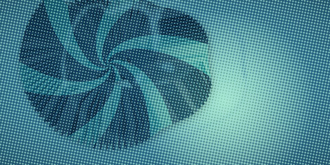 Weightless teal light glows through a halftone field, with dark cinematic grain that suits editorial covers or ambient branding. © Justlight