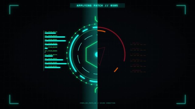 Digital Interface Displaying Security Patch Application and System Update