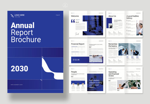 Blue Annual Report Brochure Layout