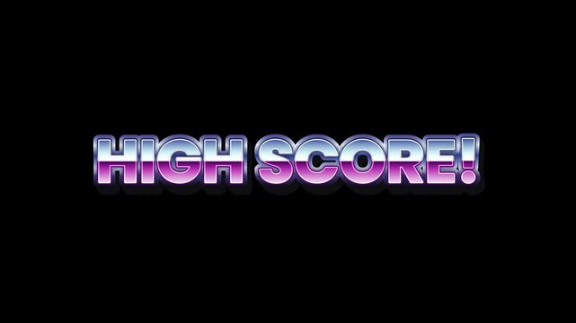 High Score! retro neon lettering graphic on a dark background, celebrating a gaming achievement or victory