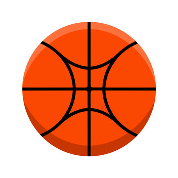 Professional basketball ball vector illustration, classic orange basketball isolated on white background for Asian sports tournament design