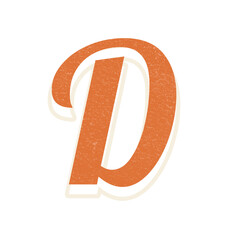 Letter D retro bold font typography and lettering © Rawpixel.com
