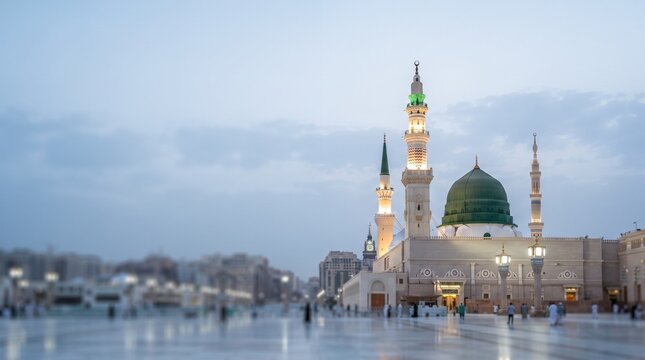 Green Dome of Prophet's Mosque in Medina