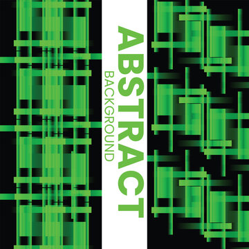 Bright Green Digital Grid Pattern with Layered Geometric Lines on Black