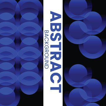 Blue Circular Layered Pattern with Repeating 3D Forms on Black