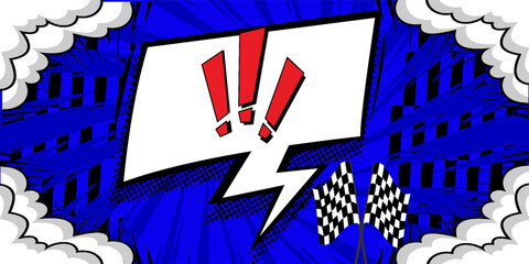 Pop art comic background with cloud and star trendy. © Hosinah