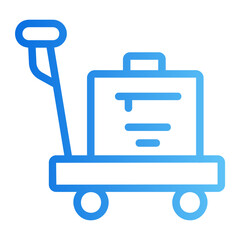 Obraz premium Luggage cart Line Gradient Icon