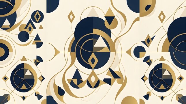Abstract Navy and Gold Geometric Pattern Background