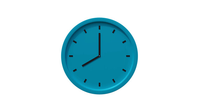 Blue analog wall clock icon isolated on transparent background
